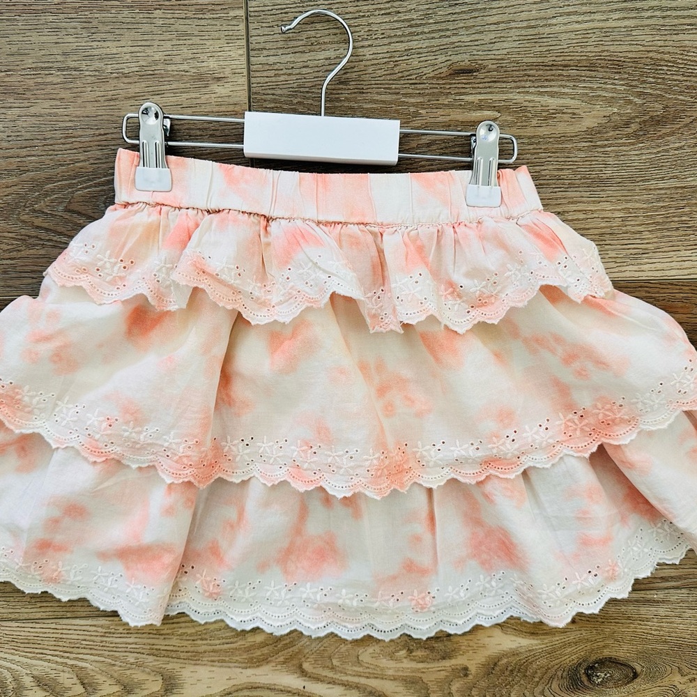 Mini Boden Pink and White Ruffled Skirt